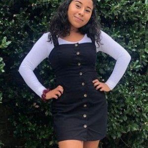 Hollister Button-Front Black Dress